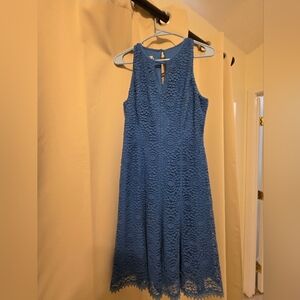 Elegant Blue Lace Dress